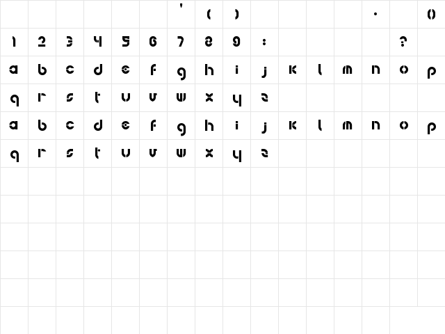 bohemica Regular  glyph index