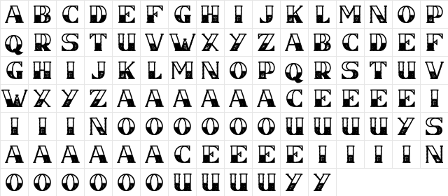 CS Nancy Free HalfblockRough Regular  glyph index