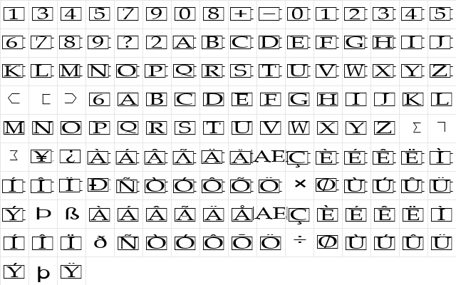 FZ BORDERS 19 EX Normal  glyph index