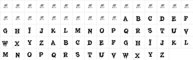 MCF Glowins Regular  glyph index