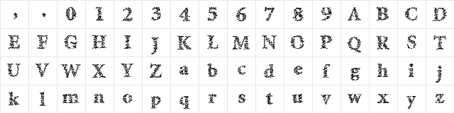a Morris line Regular  glyph index