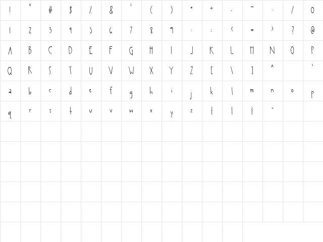 CK Twiggy Regular  glyph index