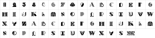 Pastiche NF Regular  glyph index