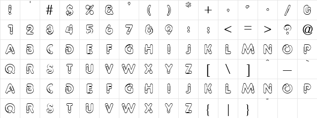 Snow-blind 7 Regular  glyph index