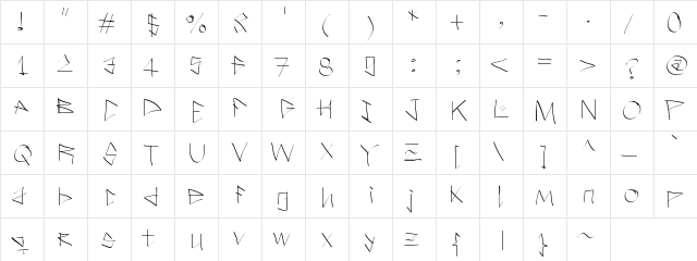 ILostItInTheStreet Medium  glyph index