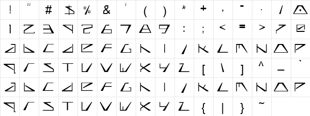 Conica Clint Regular  glyph index