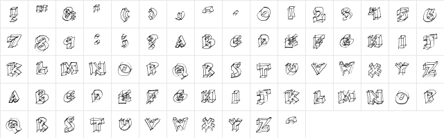 Glass Regular  glyph index