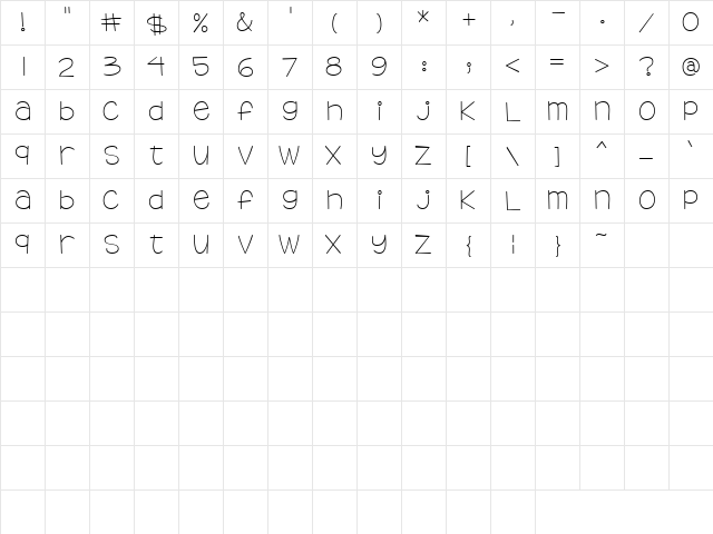 LD Mixed Regular  glyph index