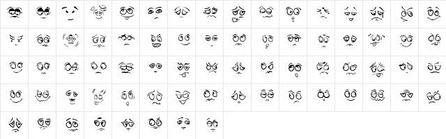 LaughBajazzo Regular  glyph index