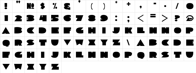 Sorta Deco JL Regular  glyph index