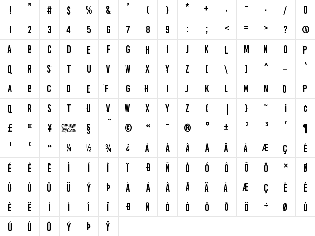 April Fools' Day Regular  glyph index