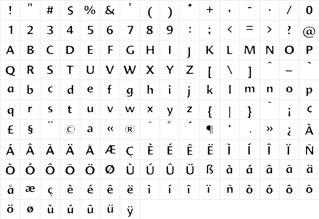 Advert Rough Two Regular  glyph index