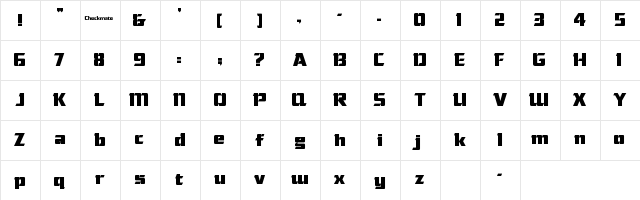 DXS Checkmate Regular  glyph index
