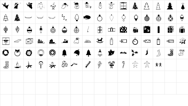 JournalDingbatsEightSSi Regular  glyph index