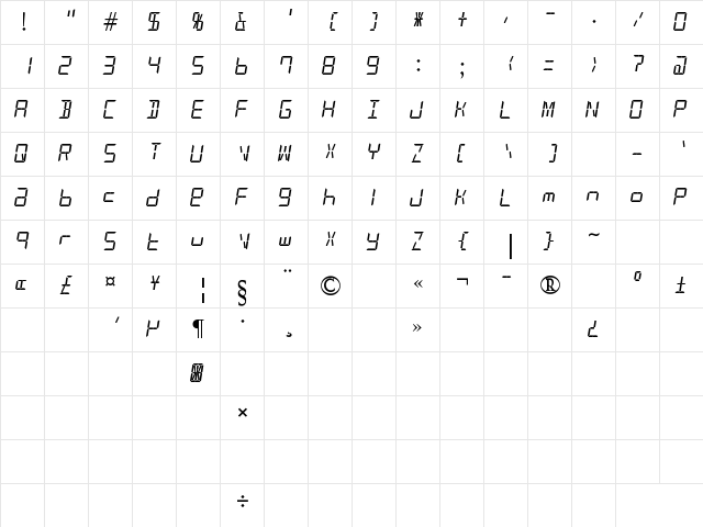 alarm clock Regular  glyph index