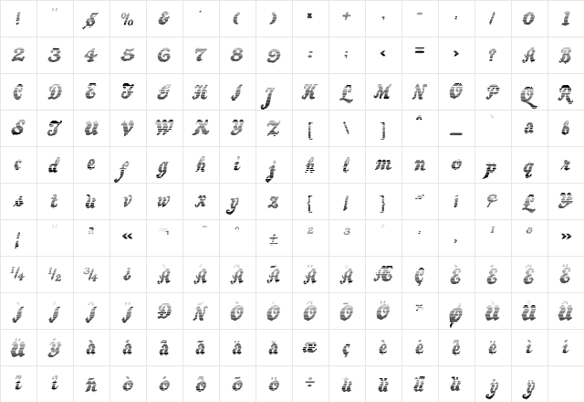BewareTheNeighboors Shadow Regular  glyph index