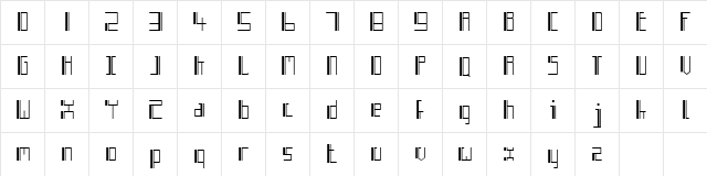 Art Deco Block Regular  glyph index