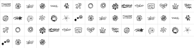 2Peas Funky Doodles Regular  glyph index