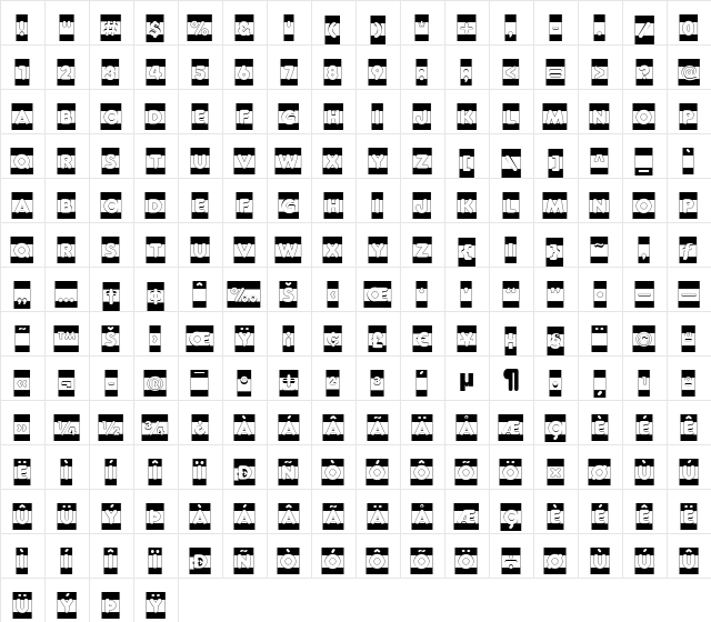 a_RunderCmB&W Regular  glyph index