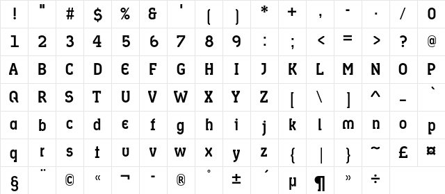 GvardiaMediumC Regular  glyph index