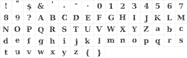 JI Hidden Vines Regular  glyph index