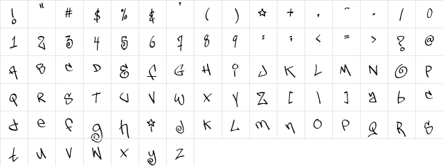 TagsXtreme2 Regular  glyph index