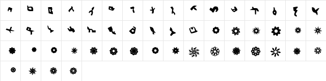 LaFanette Medium  glyph index