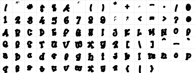 Mister Clown Cntr Regular  glyph index
