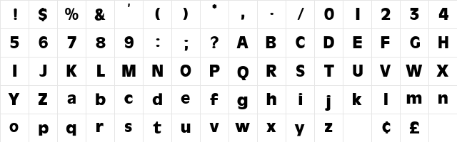 Cartes Display SSi Regular  glyph index