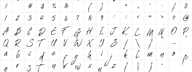 One Piece Regular  glyph index