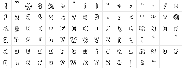 CK Sports Tennis Regular  glyph index
