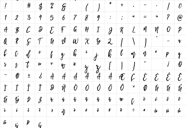 I am Cool Regular  glyph index