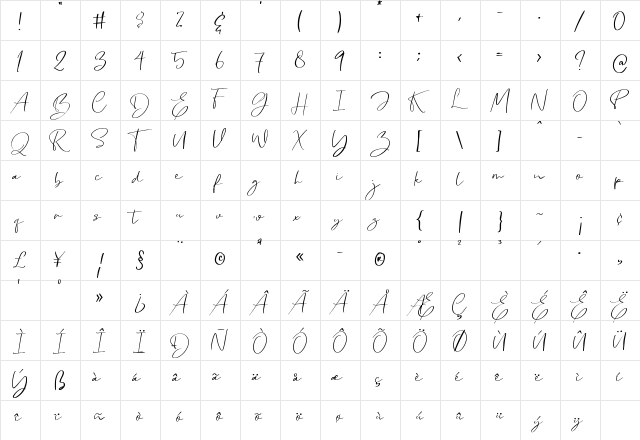 Cllarin Regular  glyph index