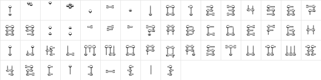 Nuts Bolts And Wrenches Regular  glyph index