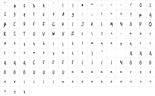 Kemplu Regular  glyph index