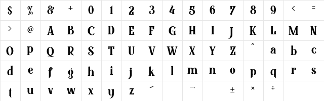 Black Quality Regular  glyph index