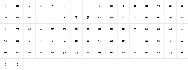XXII STATIC Regular  glyph index