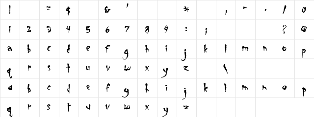 Foul Regular  glyph index