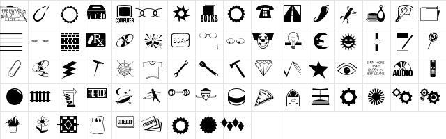 Even More Dings JL Regular  glyph index