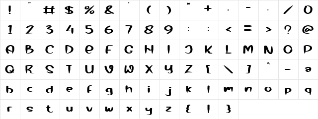 Mermaid Baby Regular  glyph index