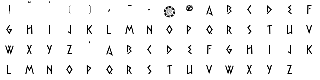 Satyr Passionate  glyph index