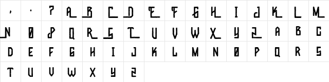 Wild River Regular  glyph index