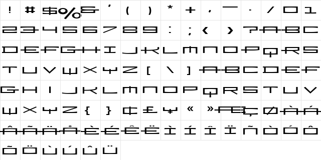 Ramiz Regular  glyph index