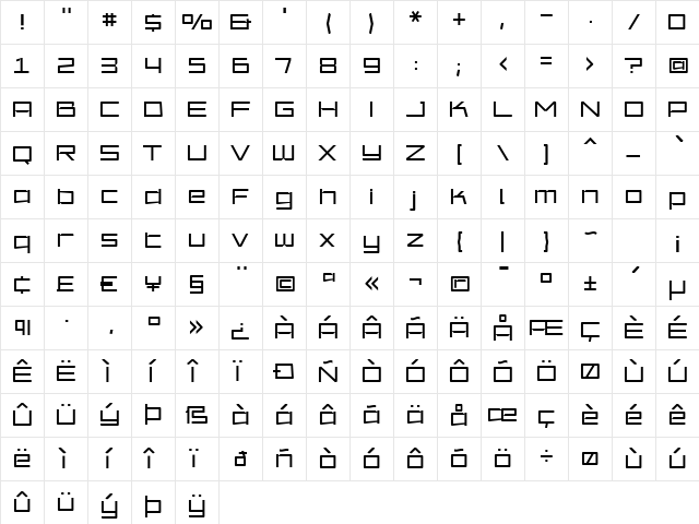 Amp Light  glyph index