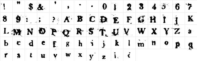 Demolition Regular  glyph index