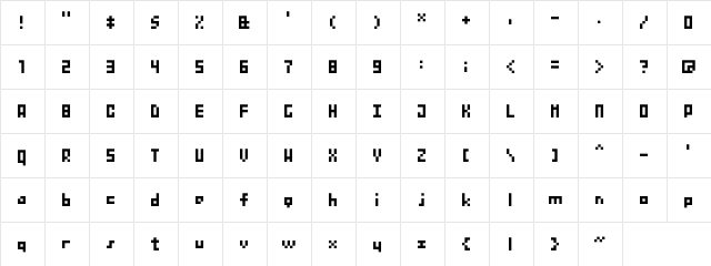 BitNanov33 Regular  glyph index