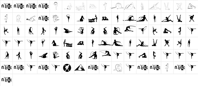 GIMNASIA Regular  glyph index