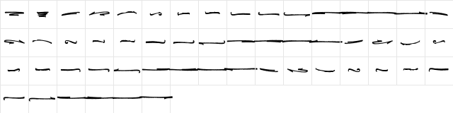 Emilly Stories Swash Regular  glyph index
