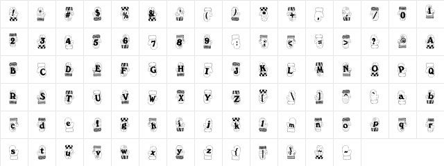 LDJ Cozy Mittens Regular  glyph index
