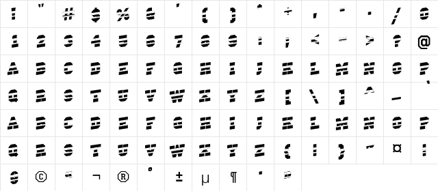 a_CampusStripUp Regular  glyph index